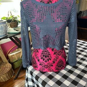 Blue Knit Star Sweater